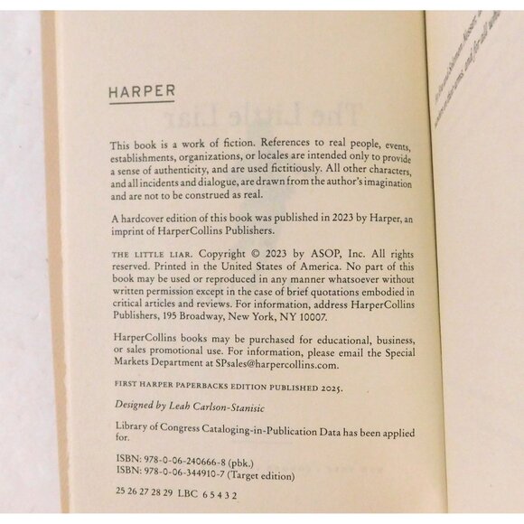 The Little Liar by Mitch Albom 2025 Edition Holocaust Novel Paperback - Picture 4 of 4